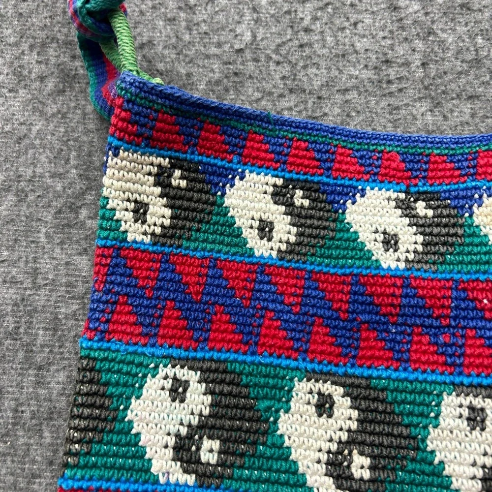Guatemalan Handmade Knit Crochet Bag Purse Vintage y2k 90s Yin Yang